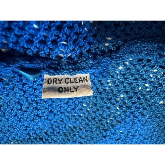 ST JOHN VINTAGE Sequin Jacket L 80's Blue Wedding Formal Party Cruise Holiday - Picture 13 of 15